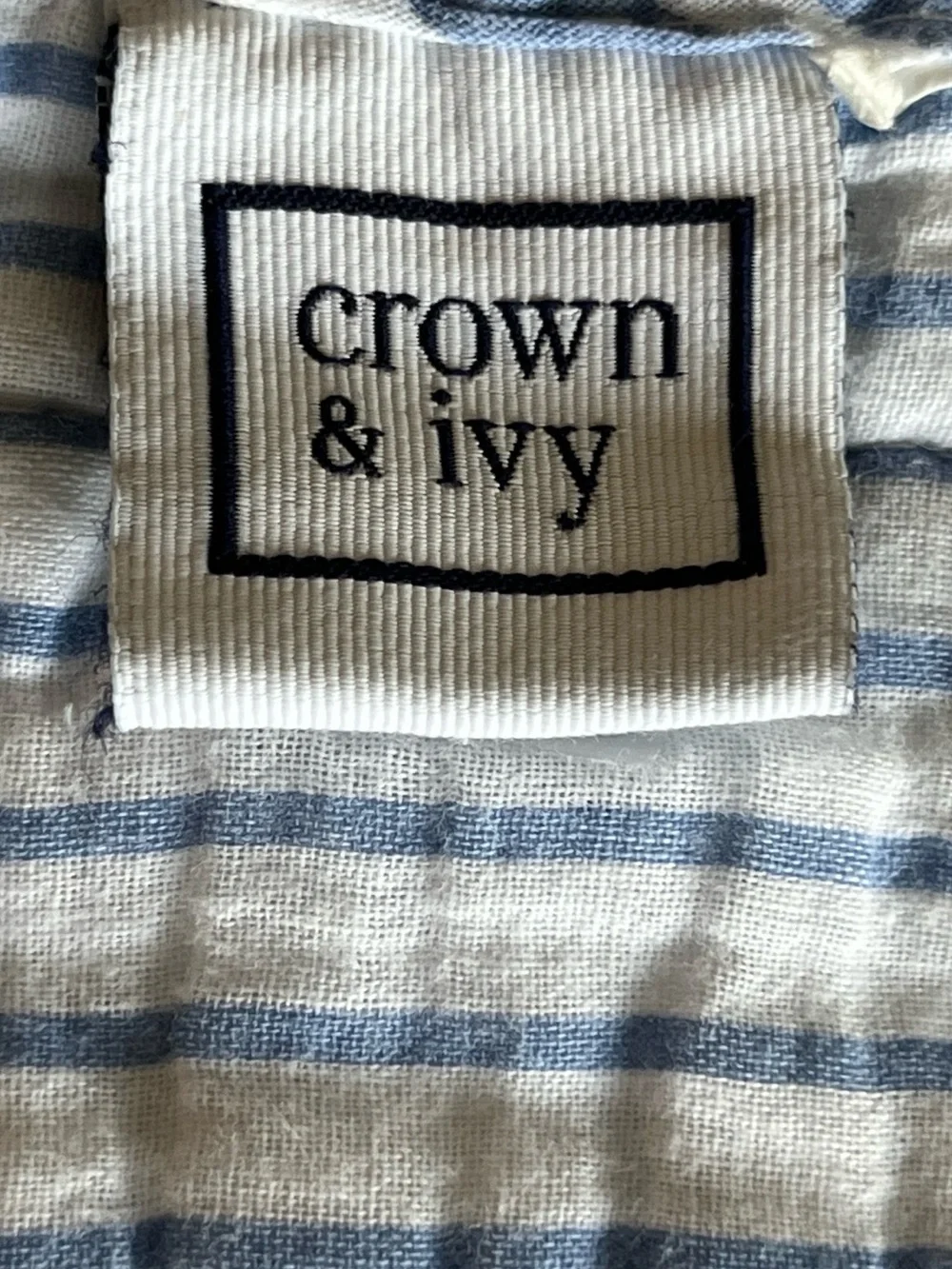 Crown & Ive Denim Blue and White Striped Comforter - Twin  74x80